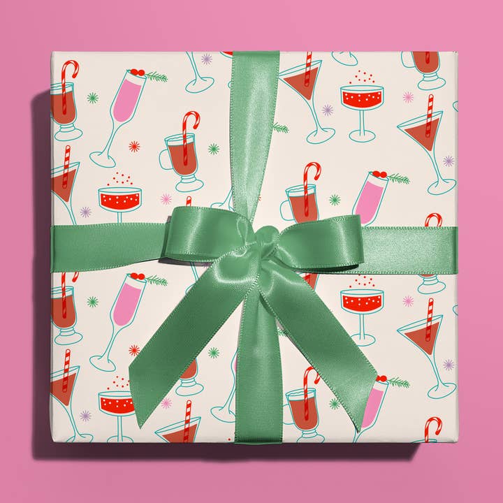 Holiday Cheer Gift Wrap for wholesale by Fond Printed Goods