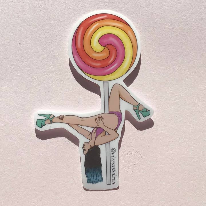 Lollipop Dancer Vuxen Die Cut Vinylklistermärke Sex Positiv Konst för wholesale av Vivrant Vixen