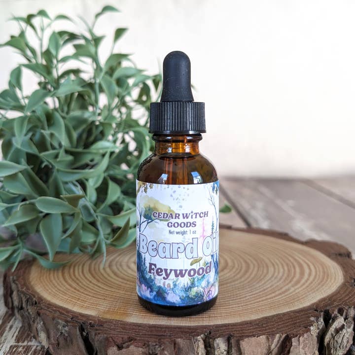 Cedar Witch Goods - Wholesale Beard Styling Product - Feywood Beard Oil | 1 oz Dropper Bottle