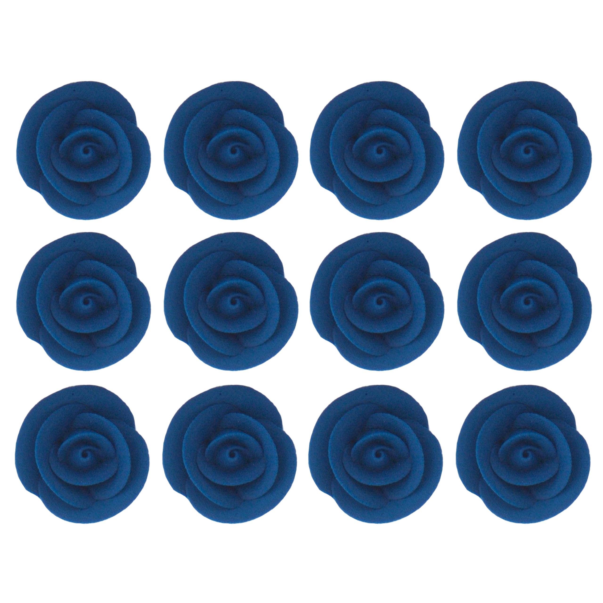 Global Sugar Art - Wholesale Cake/Cupcake Topper - Premium Edible Roses for Cakes and Cupcakes, Sweet Royal Icing Roses, by Global Sugar Art, Royal Blue0
