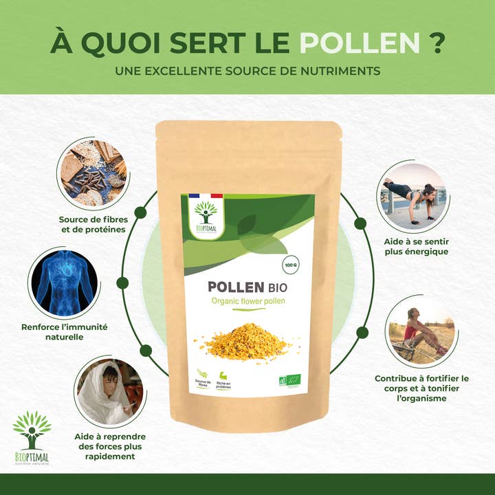 Bioptimal - Wholesale Protein/Superfood Powder - Organic Pollen - Packaged in France - Ecocert Certified