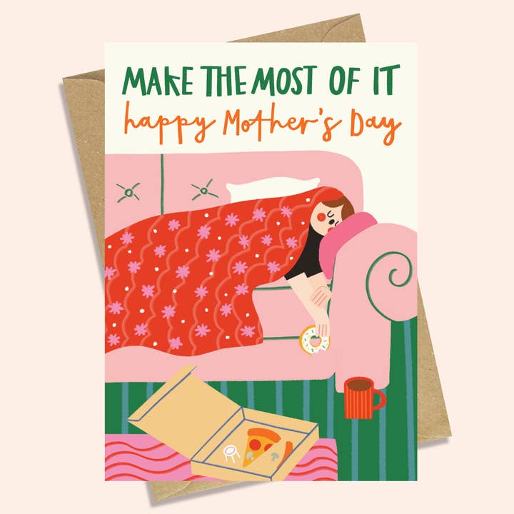 SLEEPING MUM - FUNNY MOTHER'S DAY CARD for wholesale by AbiGoLucky