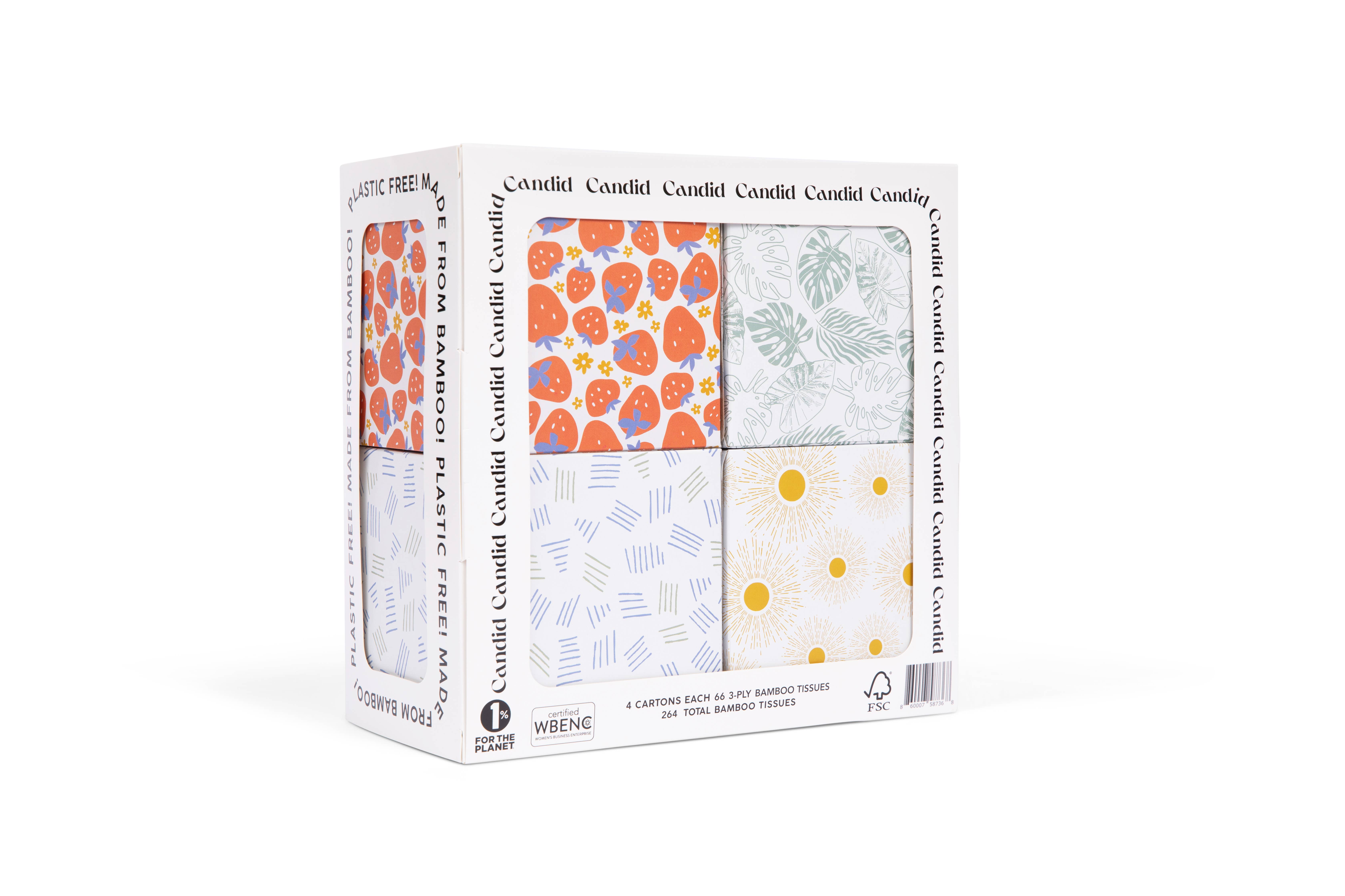 Candid - Wholesale Tissue Paper - Square Facial Tissue, Four Pack