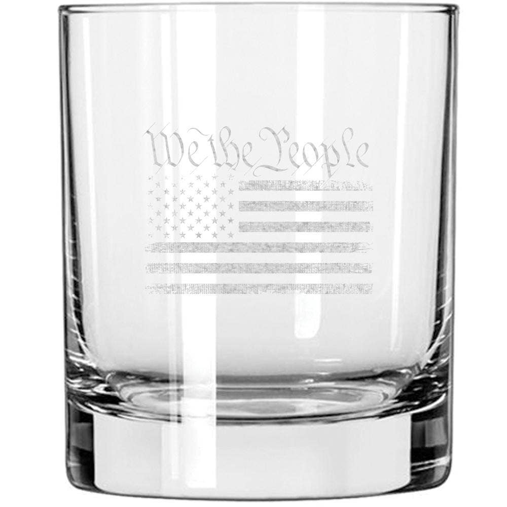 Patriot's Cave - Wholesale Cocktail/Liquor Glass - Patriot's Cave,  We The People 11 oz Whiskey Glass1