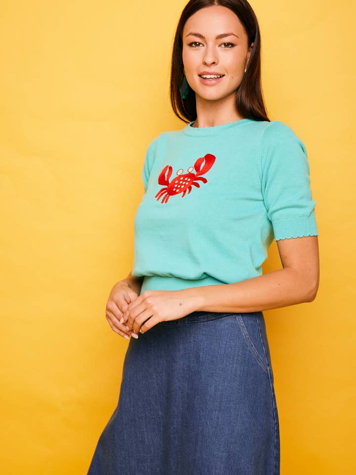 Smile – Engroshandel T-shirt med print - Dame – Top Sardinero Grøn2