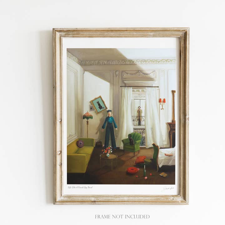 La vie comme un roman espion français. 8,5"x11". Impression artistique pour la vente par JANET HILL STUDIO