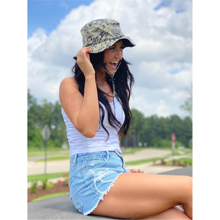 Reflective Geometric Print Bucket Hat BK778 for wholesale by C.C Beanie