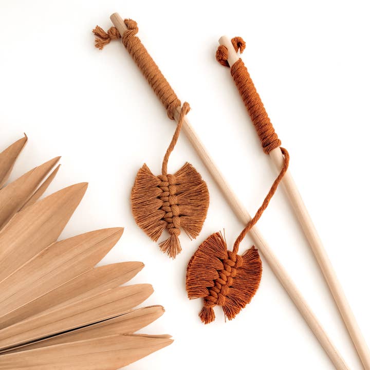 Macrame Cat Wand Teaser Toy | Gifts for Pets & Kitten Lovers and other Purchase Wholesale cat teaser. Free Returns & Net 60 Terms on Faire trending on Faire.