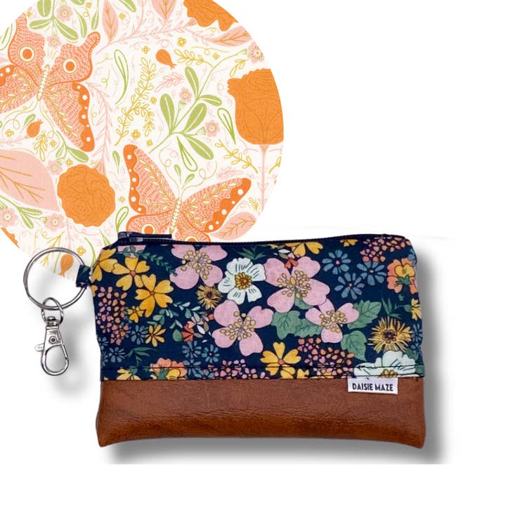 Vintage Butterfly Zipper Pouch for wholesale by Daisie Maze
