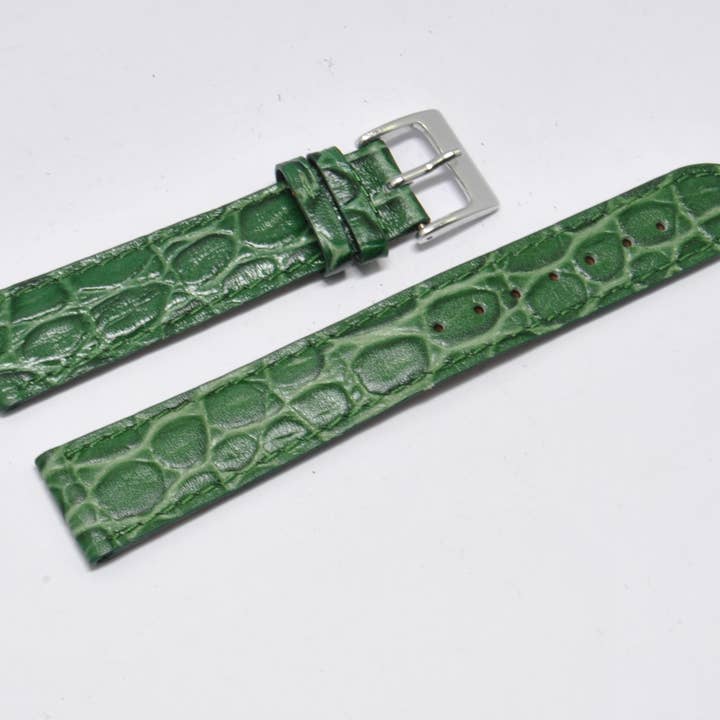18mm grøn læder urrem G. Croco for engroshandel hos BRACELETS MONTRE ACH