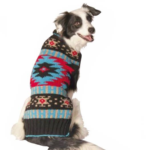 Black Southwest Shawl Dog Sweater for wholesale by CHILLY DOG LLC
