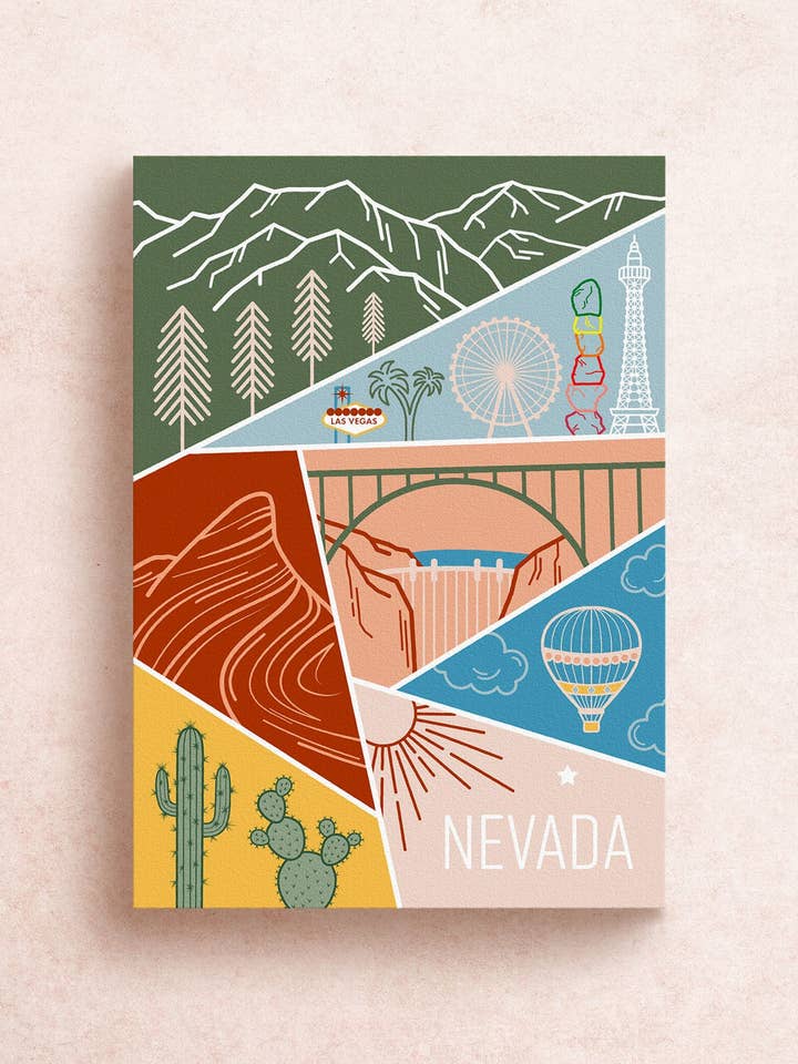 Cartolina del Nevada per la vendita all'ingrosso da parte di Nadia Design Co