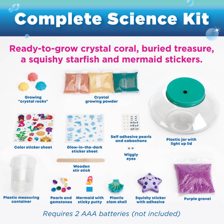 Faber-Castell / Creativity for Kids - Wholesale DIY Craft Kit - Kids - Grow Your Own Crystal Mermaid Terrarium DIY Kit for Kids
