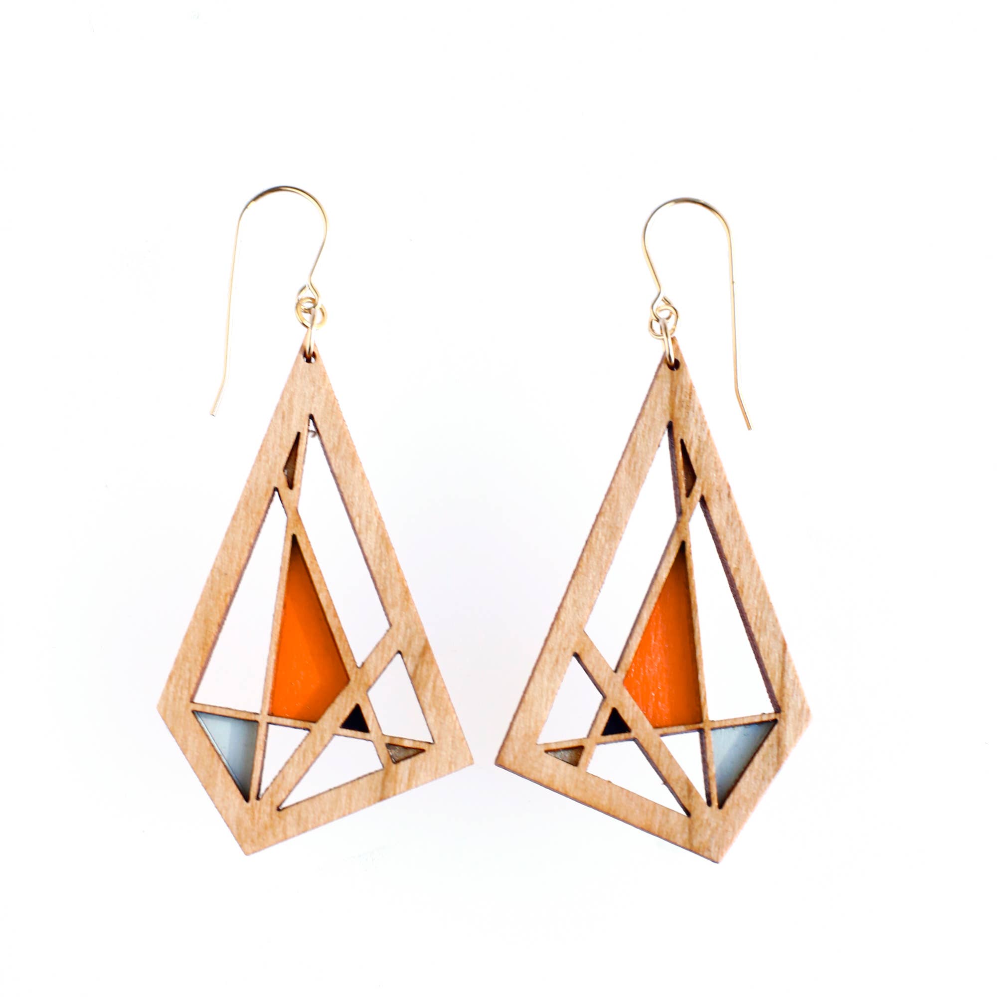 Bird of Virtue - Wholesale Dangle Earrings - Abstract Diamond Earrings · Geometric Lightweight Wood4