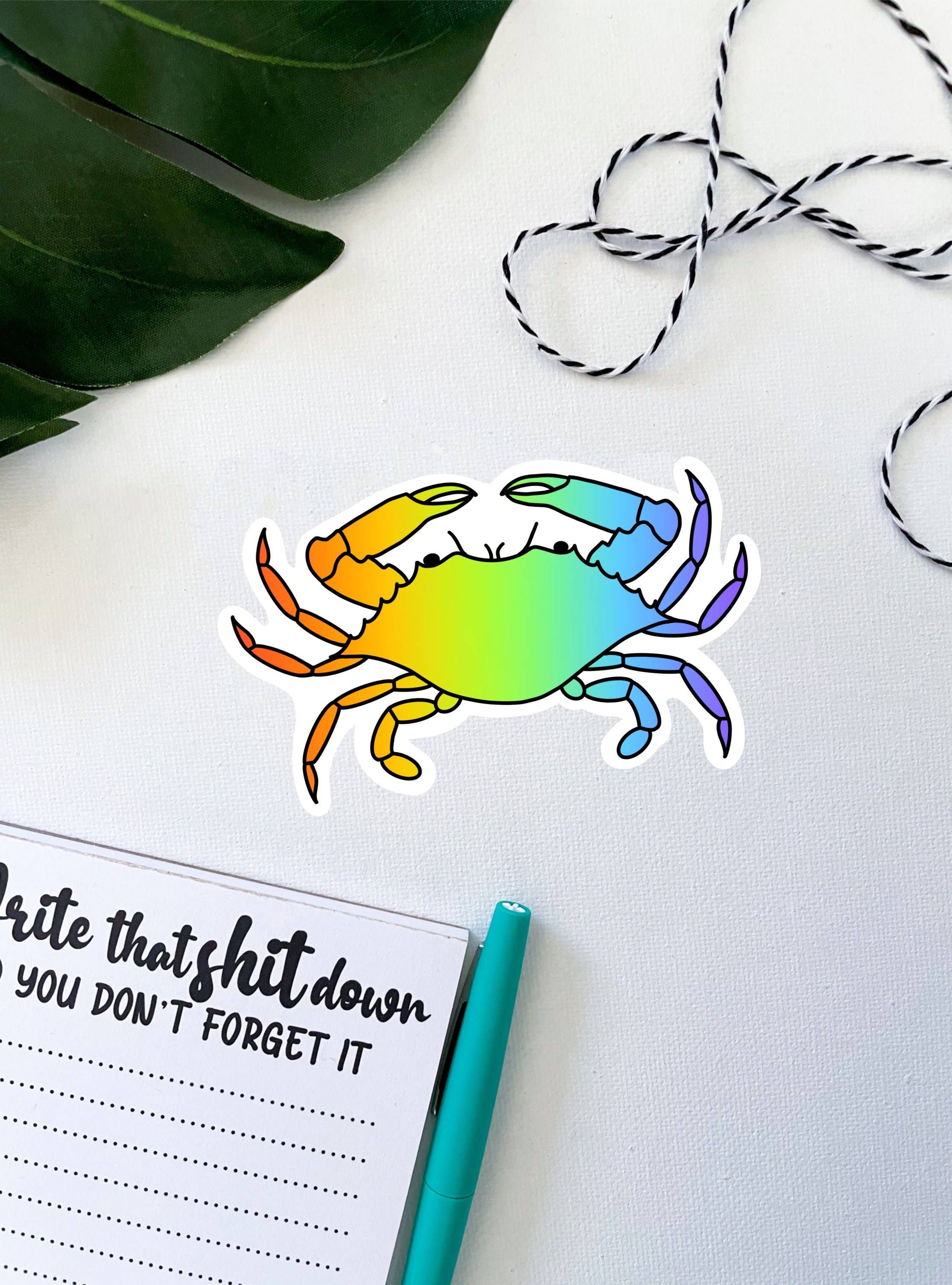Jami Creates – Adesivo por atacado – Adesivo Rainbow Crab Pride6