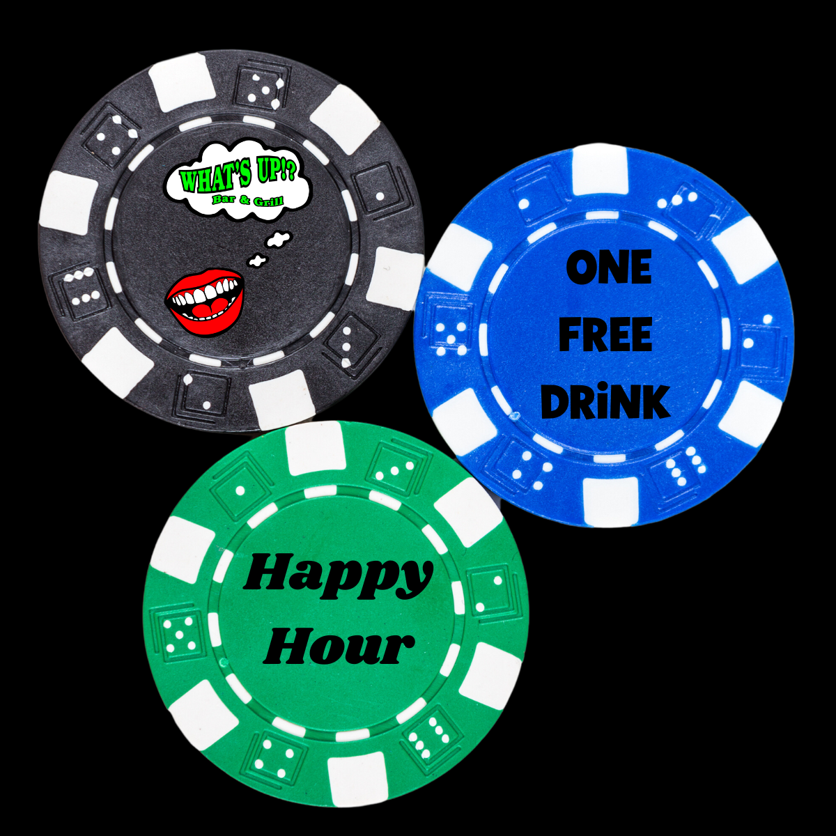 Color Custom Prints - Wholesale Card Game - Custom Clay Poker Chips/Custom Bar Chips/Happy Hour Tokens5