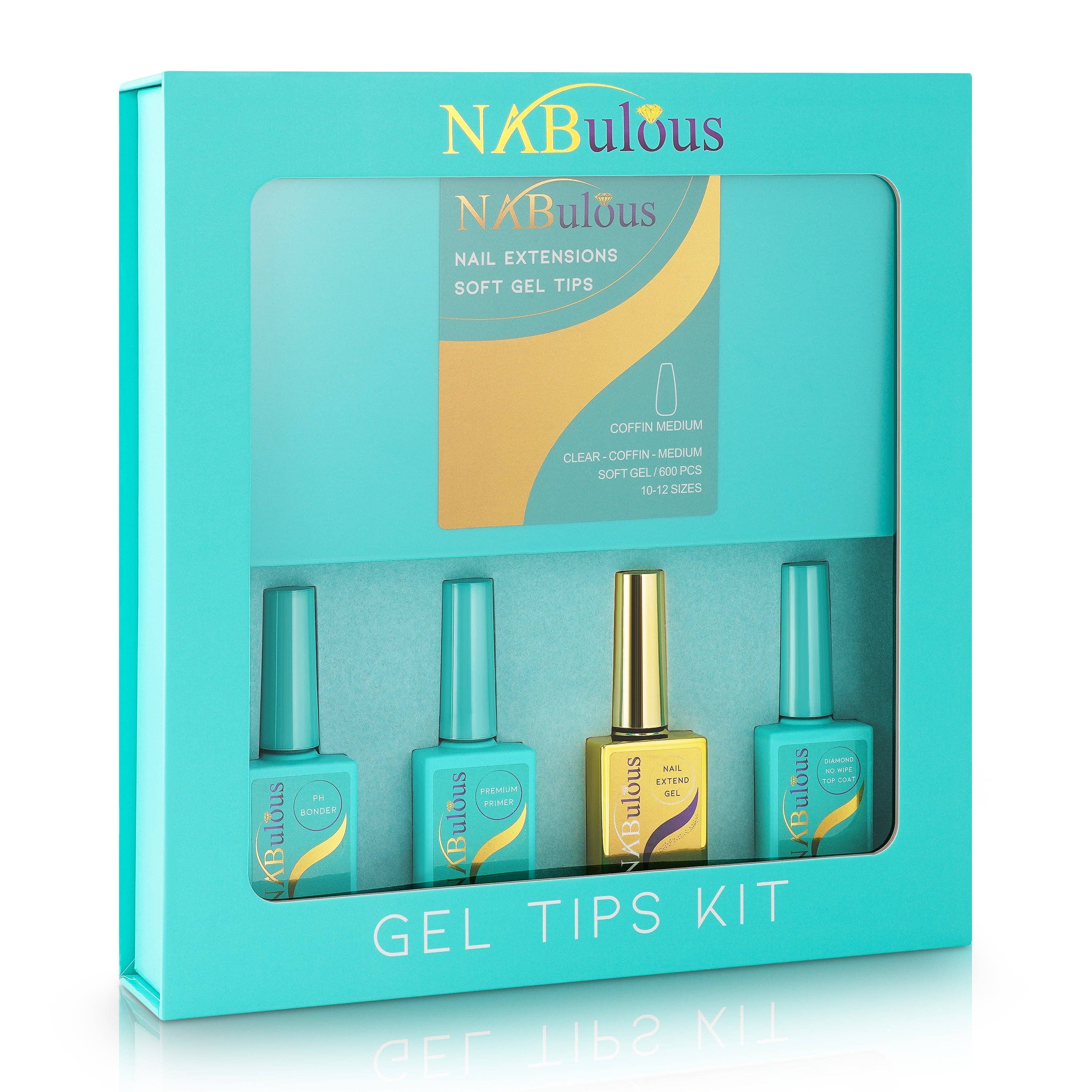 NABulous – Engroshandel Sæt til neglepleje – KIT | Gel T | Professionelt startkit NABulous Nails | Blødt gel negletip kit | Alt du behøver0