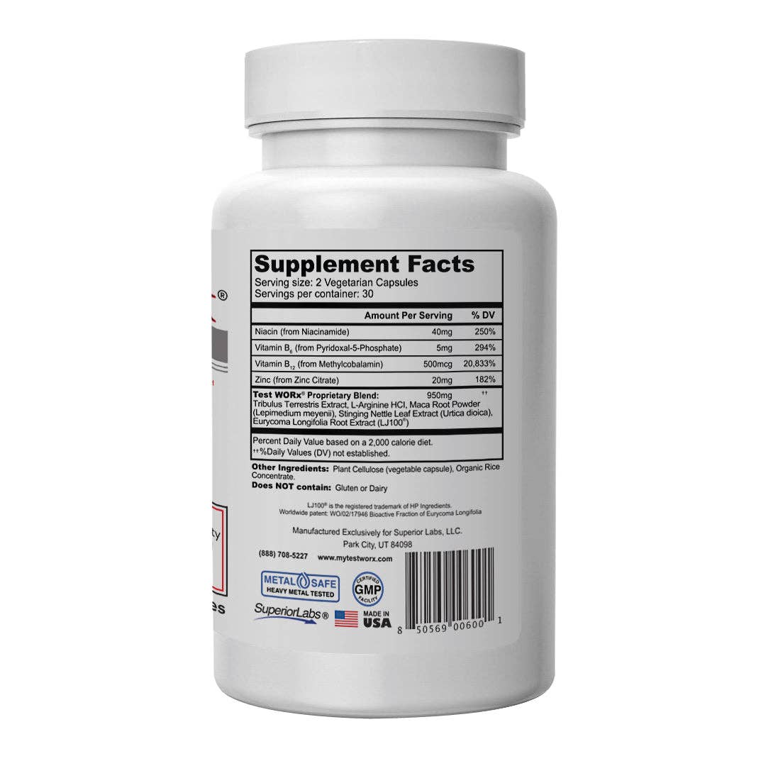 Superior Labs – Engroshandel Kosttilskud og vitaminer – TestWORx® Bedst Sælgende Naturlig T-Booster3