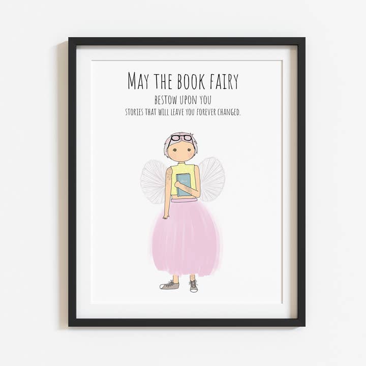 The Book Fairy 8x10 Print for wholesale by Rather Puckish
