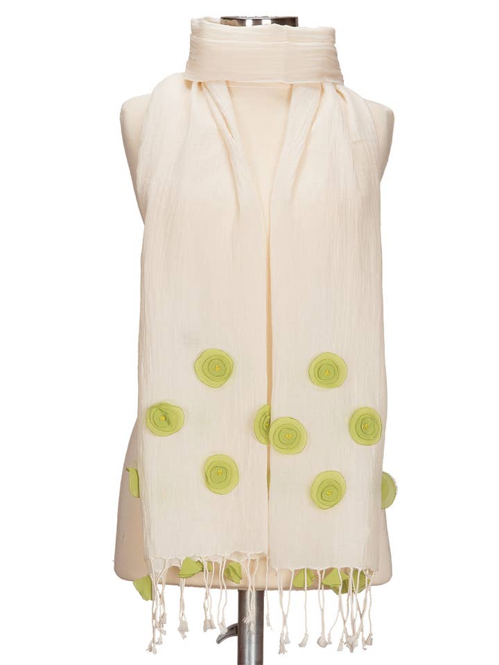 Cachecol Verde Algodão Organza por atacado de Dosimira