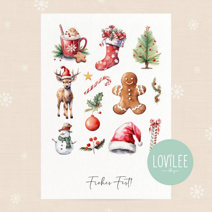 Christmas motifs | Christmas card postcard | No. WP-AC-04 for wholesale by LOViLEE