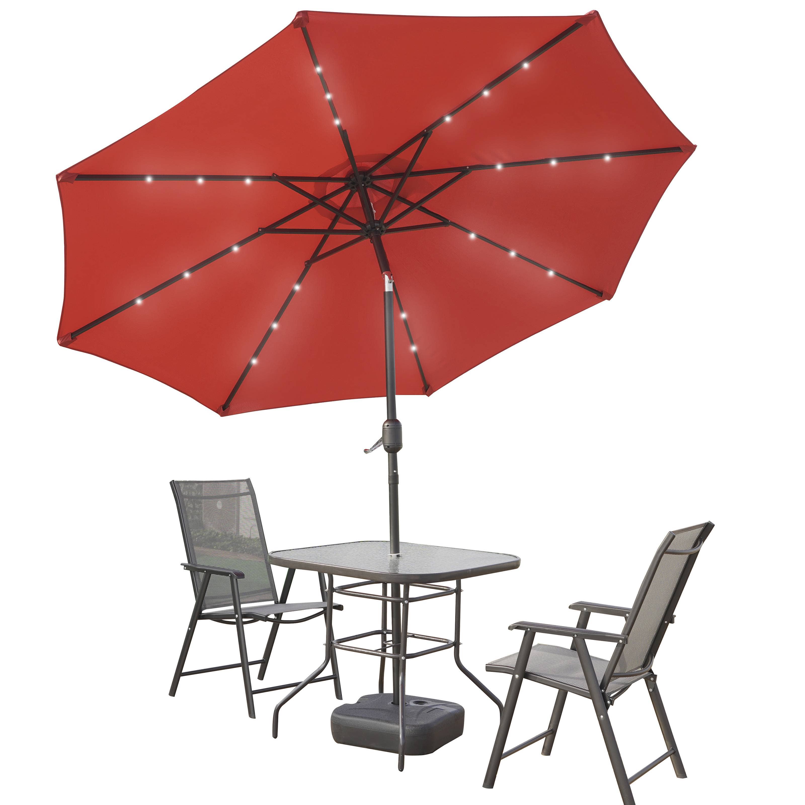 LeisureMod - Wholesale Patio Umbrella - Sierra Modern 9ft Solar LED Patio Garden Umbrella55