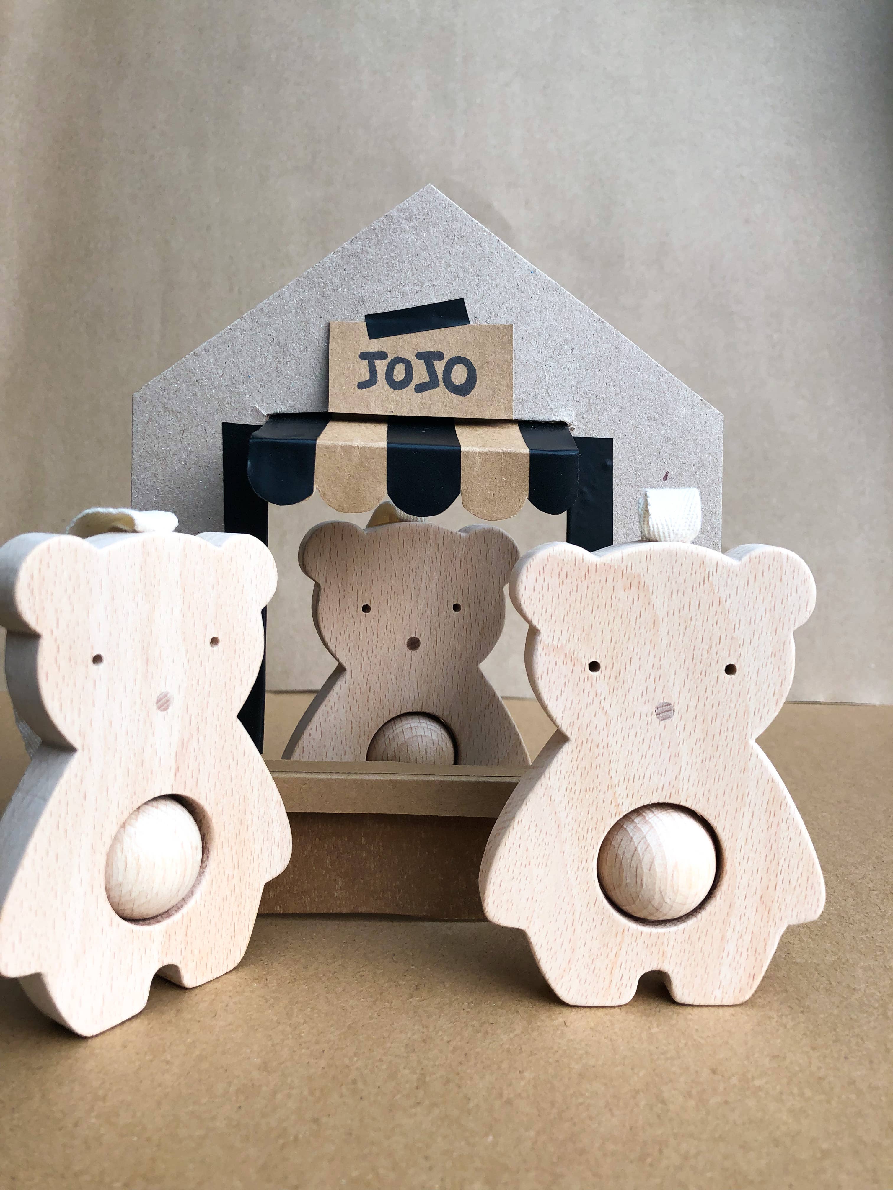 KMR Childwood - Wholesale Wood Toy - Kids - Wooden bear rattle - JOJO3