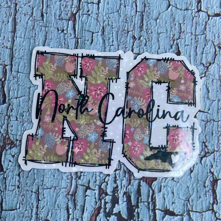 North Carolina Die Cut Vinyl Sticker for wholesale by Prairie Chicken Sticker Shop & Gifts