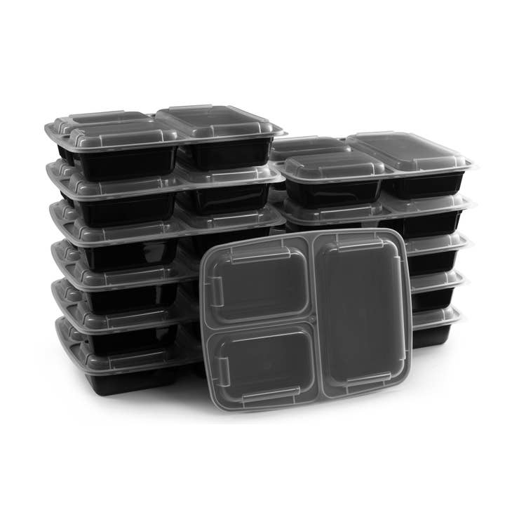 3 Compartment Rectangular Takeout Containers, 38oz, 150/Case for wholesale by ESKAY Products
