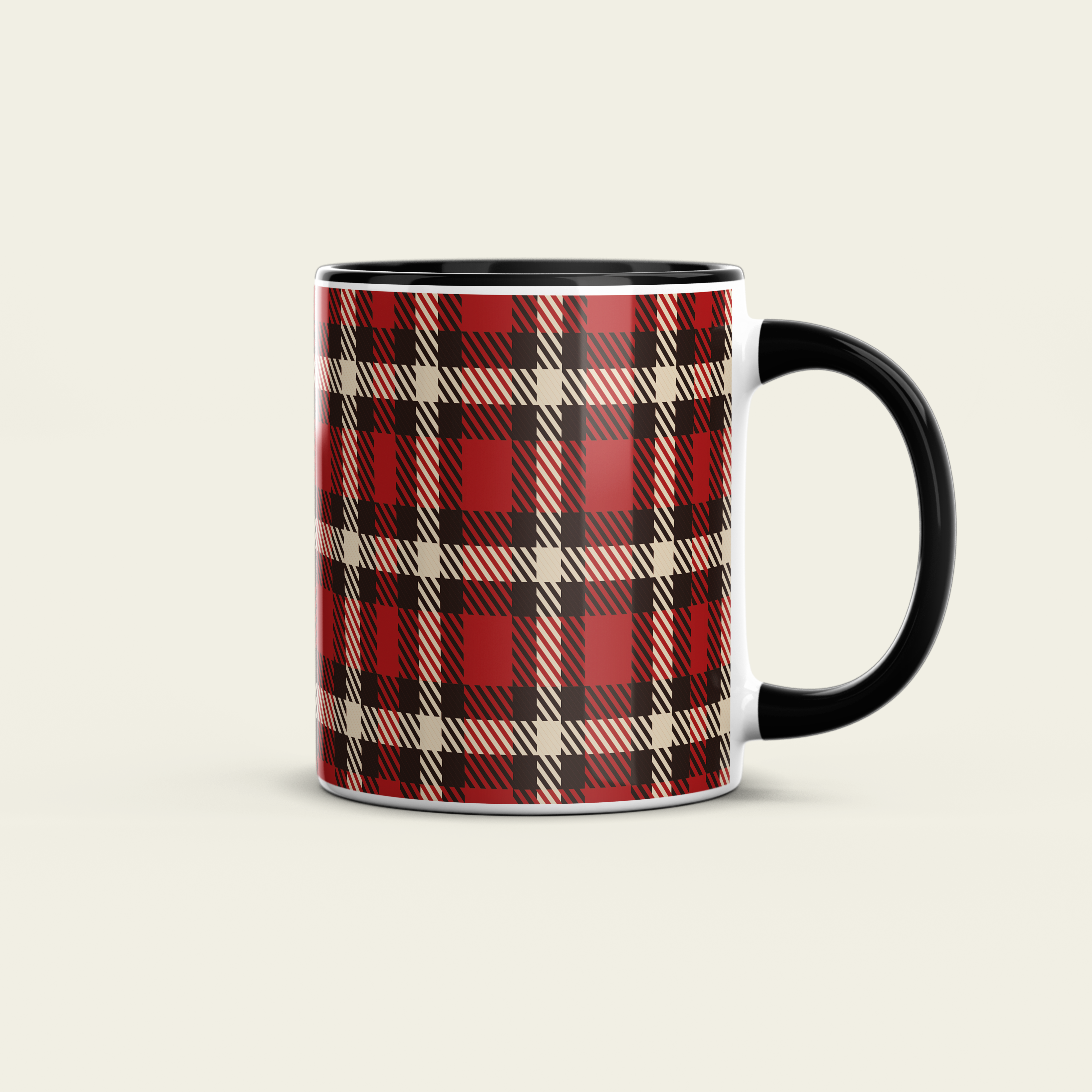 URBAN.ITY SRL - Wholesale Coffee Mug - Tartan Ceramic Mug 325ml - YELLOW/RED SQUARES2
