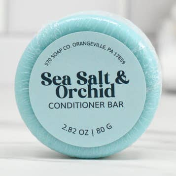 Sea Salt & Orchid Conditioner Bar for All Hair Types for wholesale by 570 Soap Company