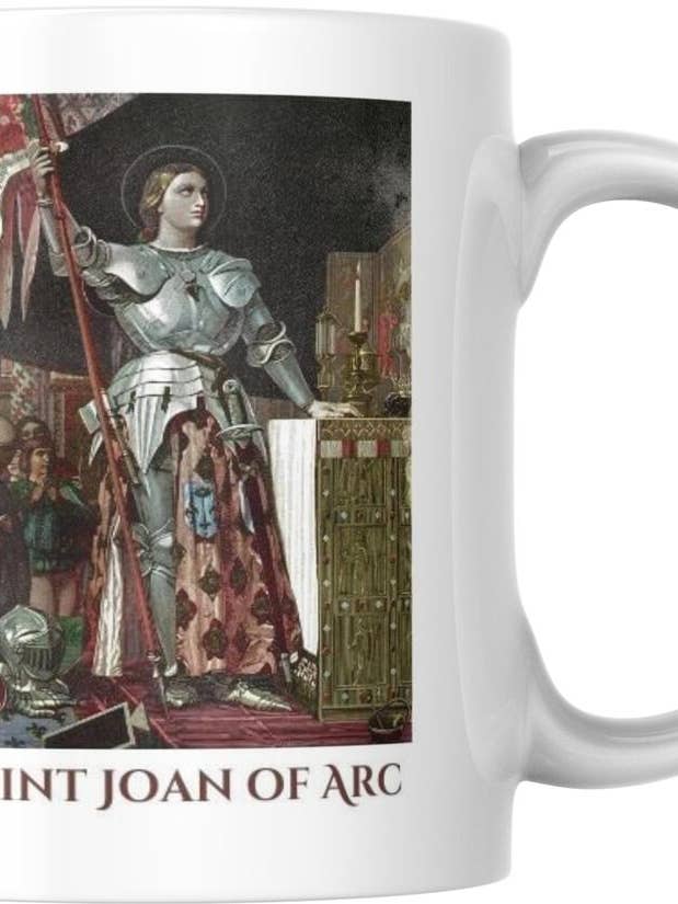 Saint Joan Of Arc Religious Catholic Ceramic Coffee Mug for wholesale by Sal Et Lux