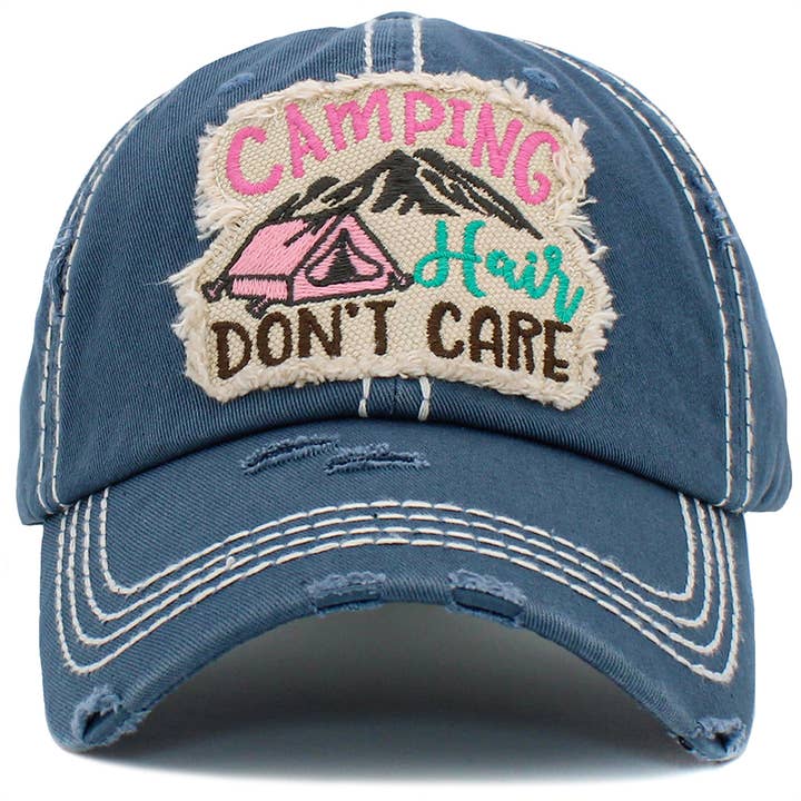 Your Fashion Wholesale - Wholesale Baseball Cap - Women's - Camping Hair Don't Care Hat