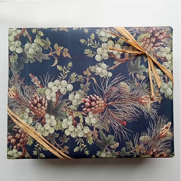 Fable & Fen, LLC - Vente Rouleau de papier cadeau - Papier Cadeau Premium Genévrier & Pin2