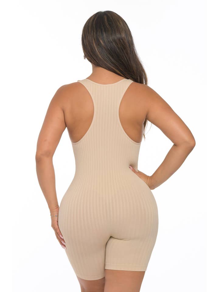 Lime All the Time - Wholesale Romper - Women's - Ribbed Seamless Racerback Sleeveless Romper10