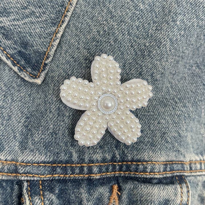 Pearl Flower Brooch for wholesale by Melissa Velia