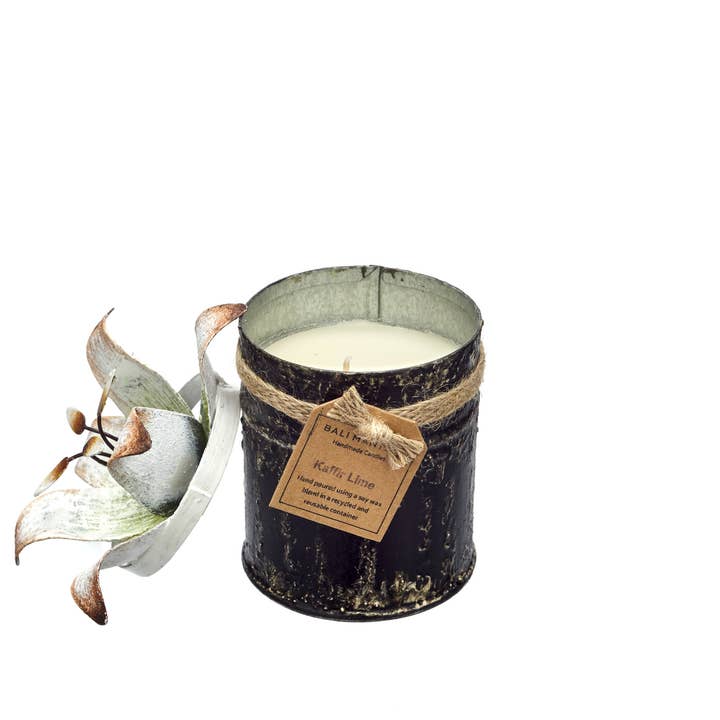Spice Tin Black Candle - White Lily for wholesale by Bentley & Bo