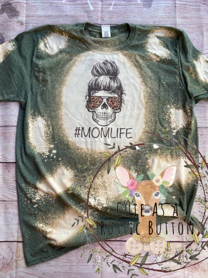 Bleach tee | MomLife Skull | Bleach MomLife shirt | Bleach shirt | Bleach tshirt | Bleach mom life skull | Mom life skull | bleach mom life for wholesale by Cute As A Rustic Button