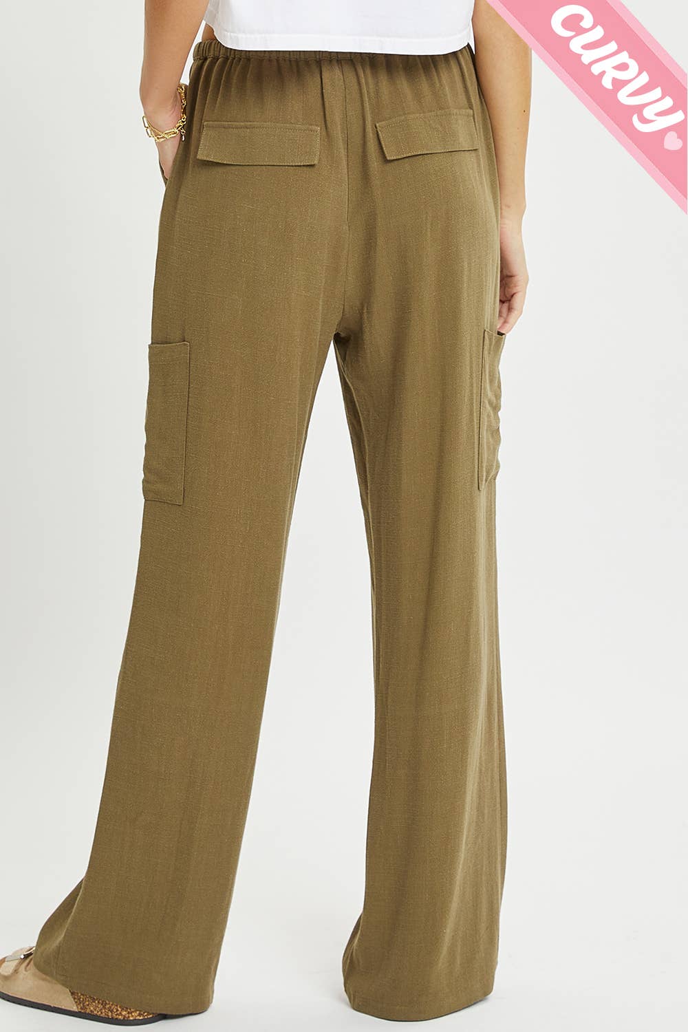 Sweet Lovely by Jen - Wholesale Pants - Women's - PLUS SIZE LINEN- BLEND PULL-ON-PANTS47