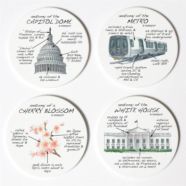 Washington DC Sous-verres d'anatomie pour la vente par Dishique