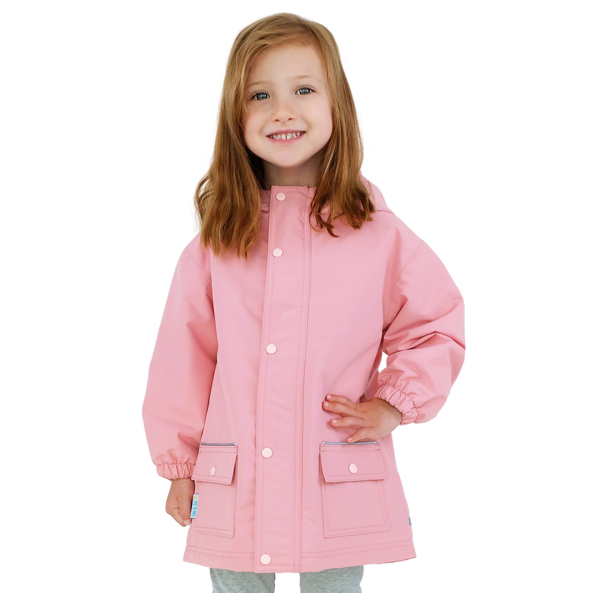 Jan & Jul - Wholesale Raincoat - Kids - Dusty Pink | Cozy-Dry Waterproof Jacket0