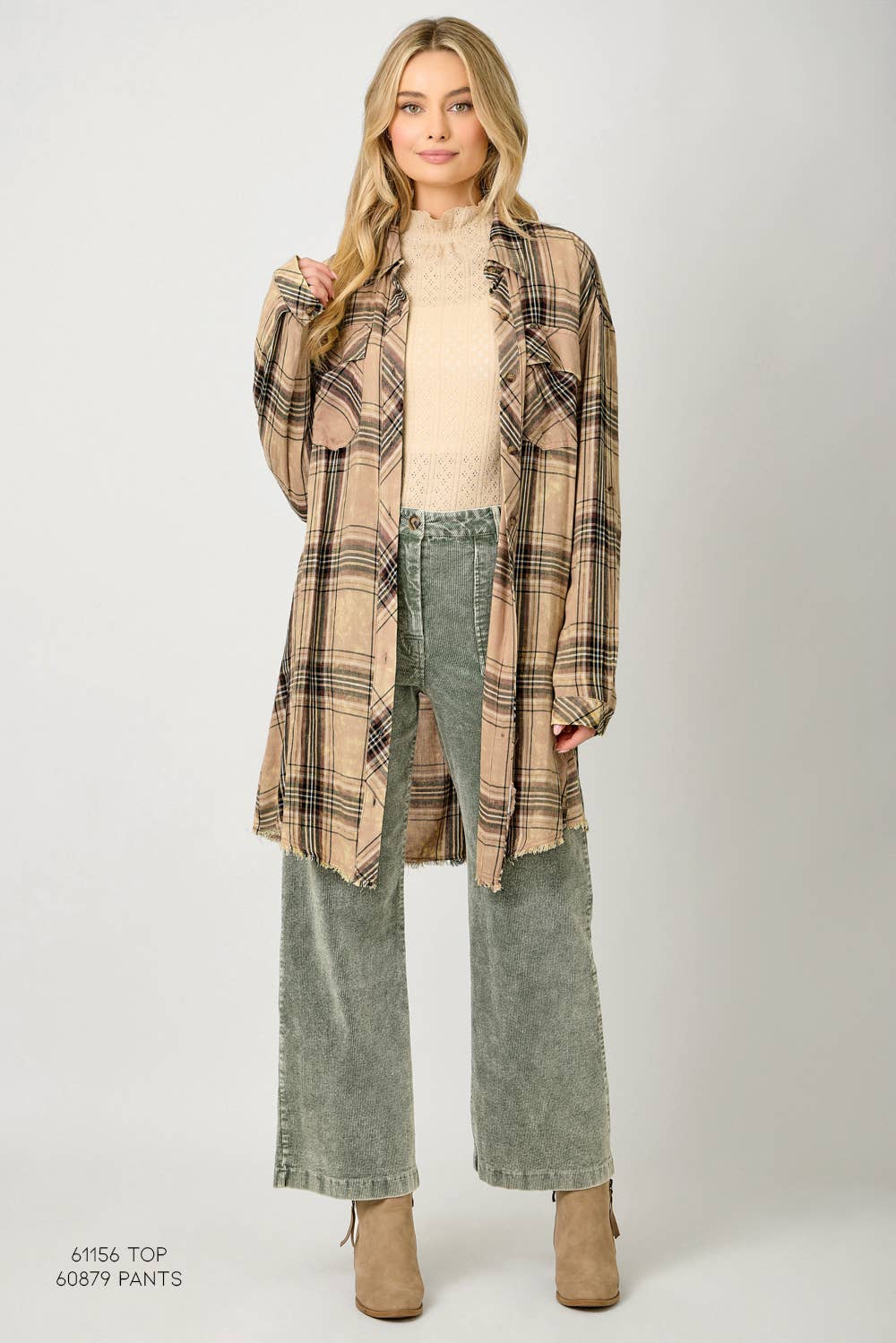 Mystree - Wholesale Dress - Women's - 61161 Washed Plaid Shirt Dress2