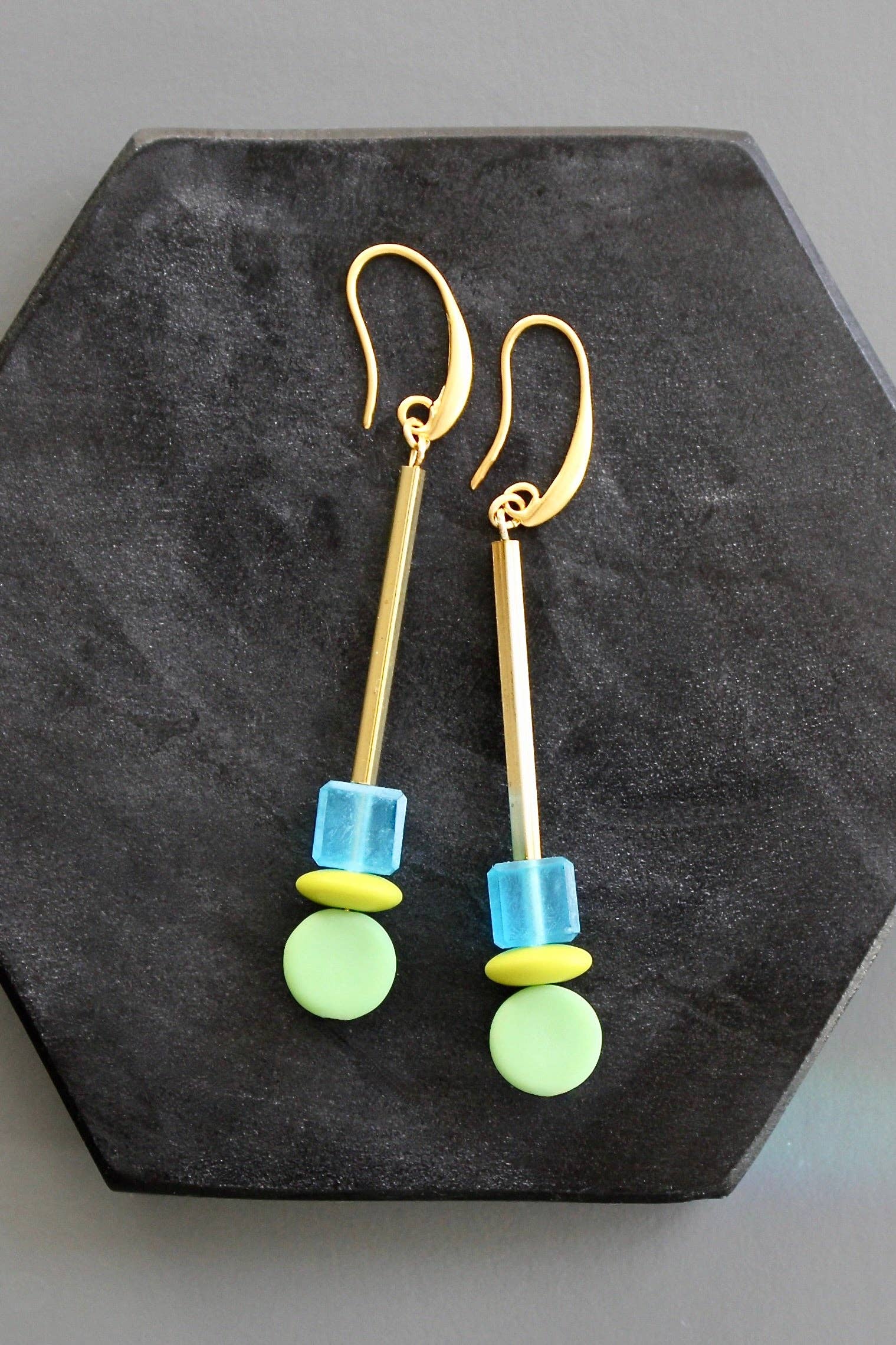 David Aubrey Jewelry - Wholesale Dangle Earrings - KYLE50 matte glass geometric earrings0