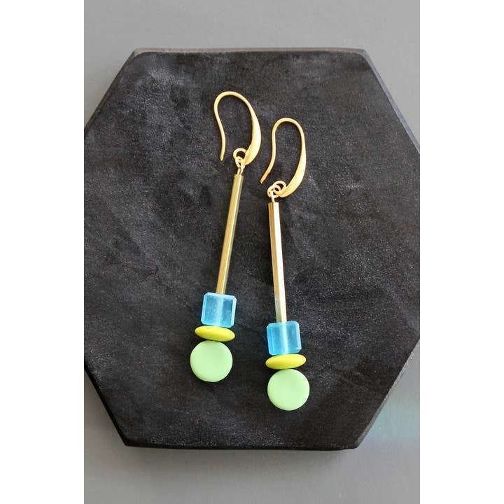 David Aubrey Jewelry - Wholesale Dangle Earrings - KYLE50 matte glass geometric earrings