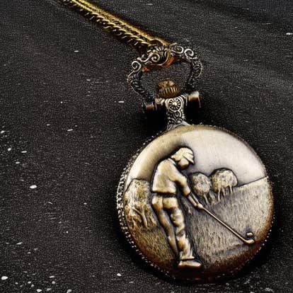 Stort golfkvarts lommeur for engroshandel hos WoodWristCo