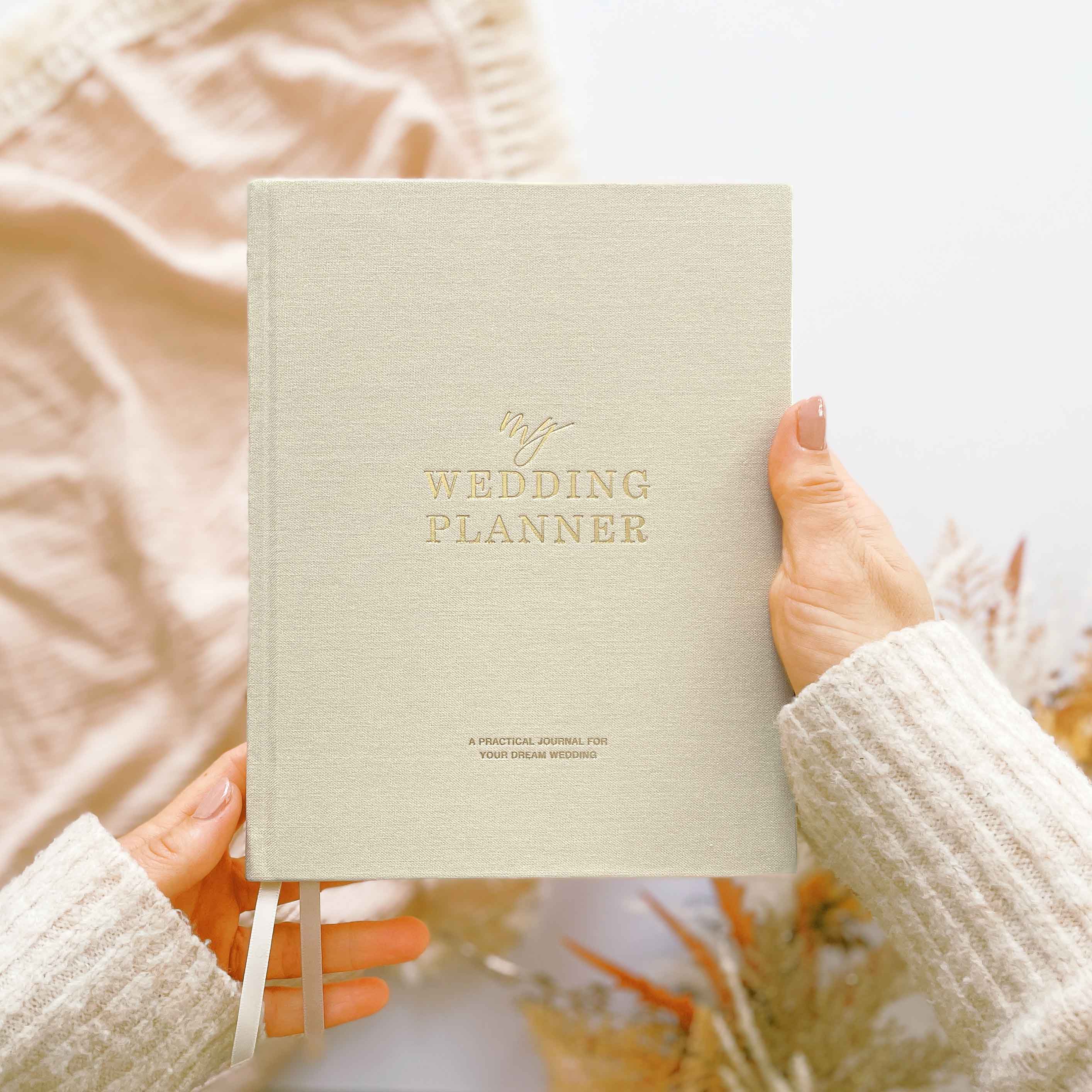 Blush And Gold - Vendita all'ingrosso Planner - Nuovo Planner Matrimoniale in Tessuto Avorio con Foglia Oro di Blush And Gold