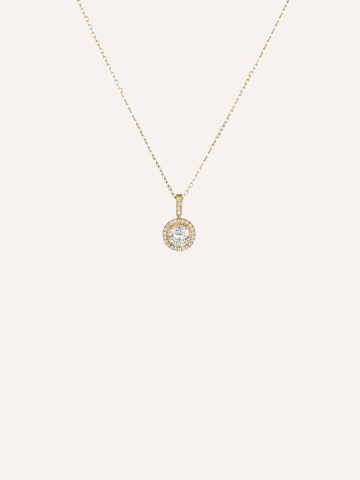 Collier avec pendentif point de lumière rond – Collier Impérial pour la vente par GioLì Jewels