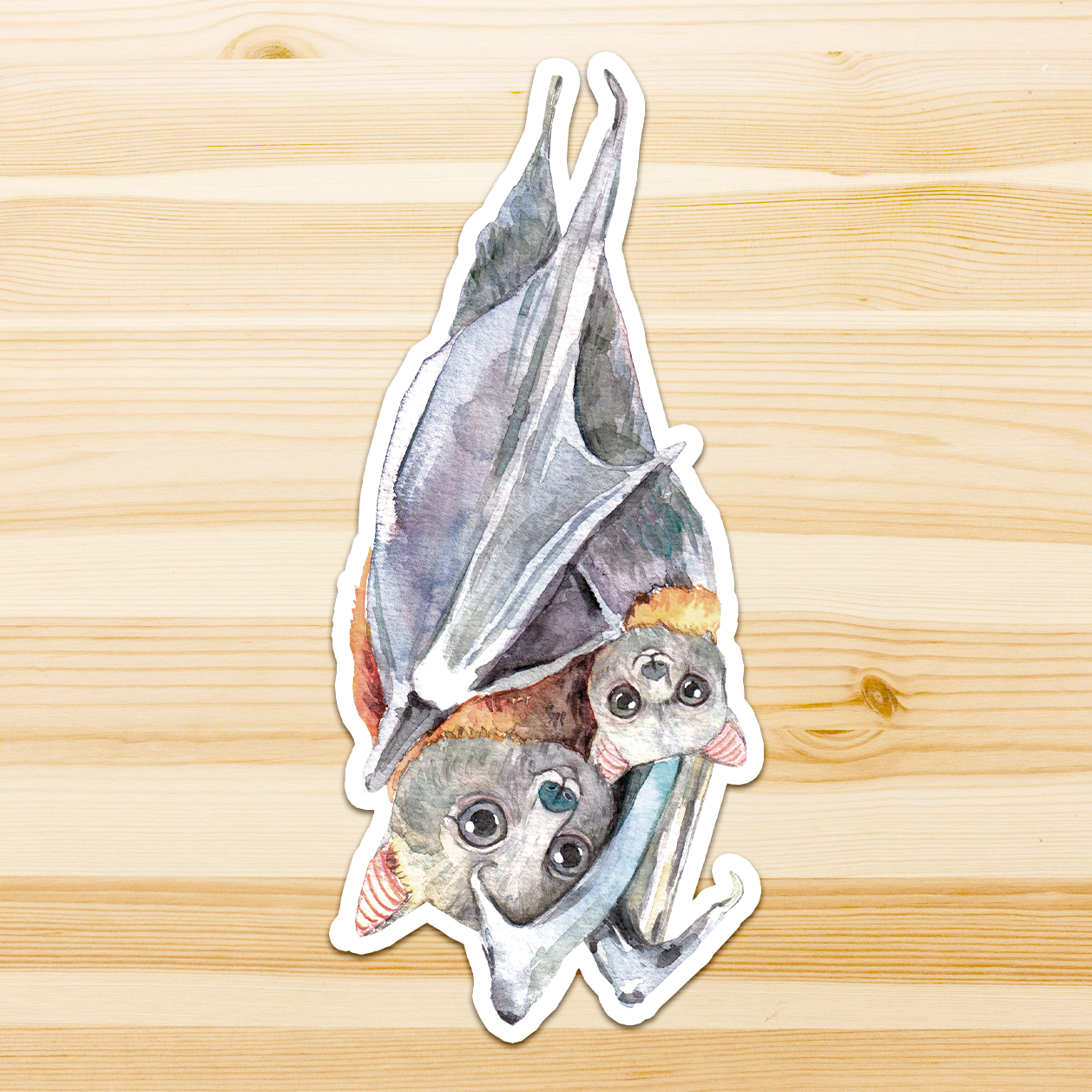 Watercolour By Cat - Wholesale Sticker - Large Australian Animal Vinyl Sticker6