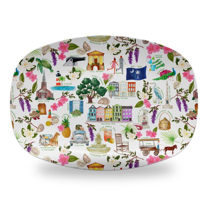 Charleston Pattern Unbreakable Platter for wholesale by Dishique