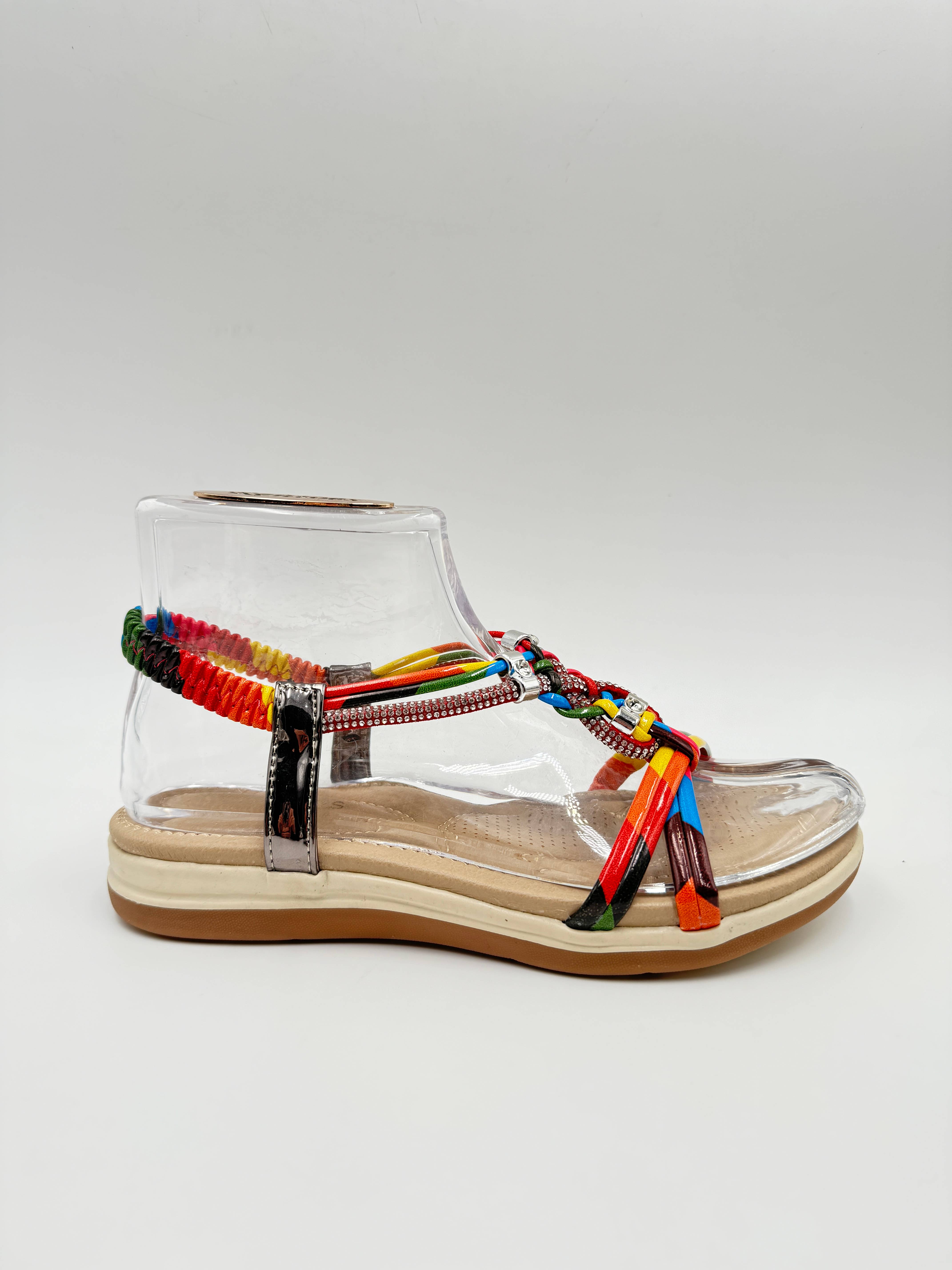 Rentoes – wholesale Sandals – Women's – Elegant Crystal Woven Summer Comfort Sandals V12004